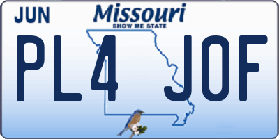 MO license plate PL4J0F