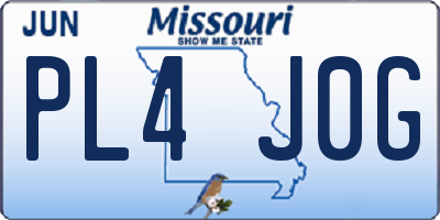 MO license plate PL4J0G