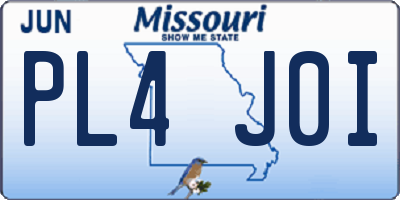 MO license plate PL4J0I