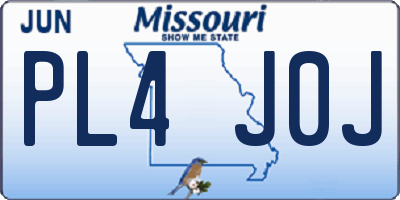 MO license plate PL4J0J