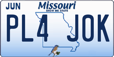 MO license plate PL4J0K