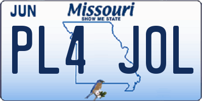 MO license plate PL4J0L