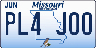 MO license plate PL4J0O