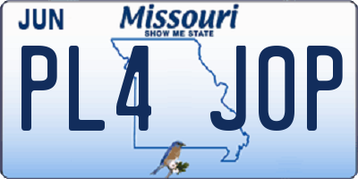 MO license plate PL4J0P