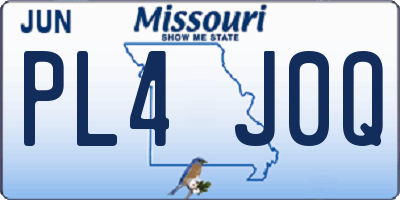 MO license plate PL4J0Q
