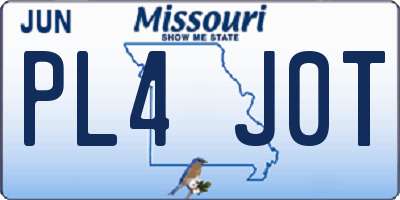 MO license plate PL4J0T