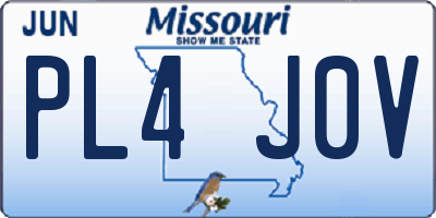 MO license plate PL4J0V