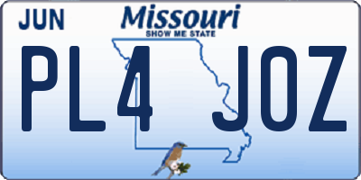 MO license plate PL4J0Z