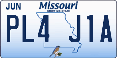 MO license plate PL4J1A