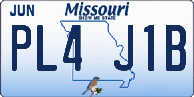 MO license plate PL4J1B