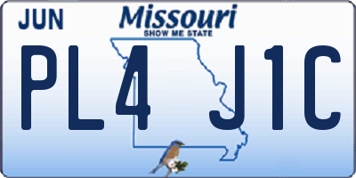 MO license plate PL4J1C