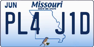 MO license plate PL4J1D