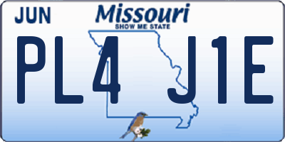 MO license plate PL4J1E