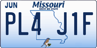 MO license plate PL4J1F