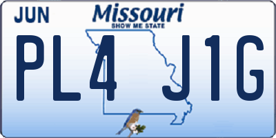 MO license plate PL4J1G