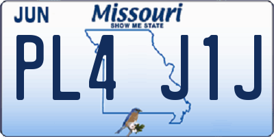 MO license plate PL4J1J