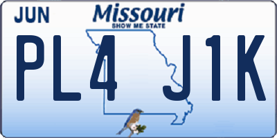 MO license plate PL4J1K