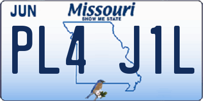 MO license plate PL4J1L