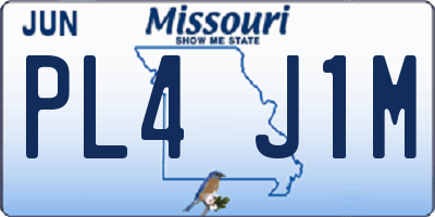 MO license plate PL4J1M