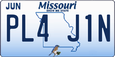 MO license plate PL4J1N