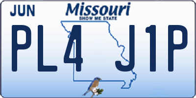 MO license plate PL4J1P