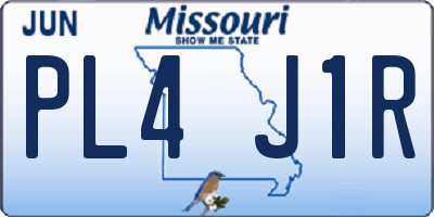 MO license plate PL4J1R