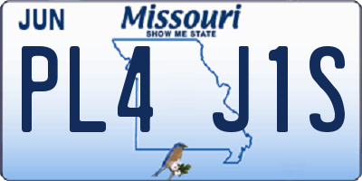 MO license plate PL4J1S
