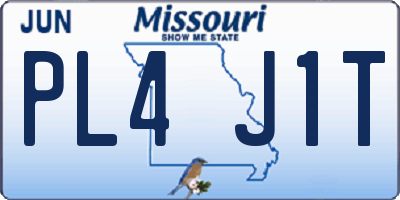 MO license plate PL4J1T