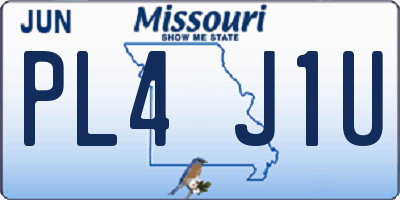 MO license plate PL4J1U