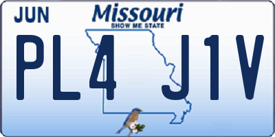 MO license plate PL4J1V