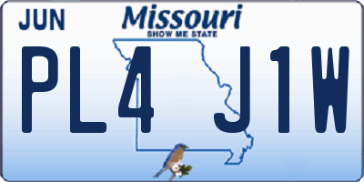 MO license plate PL4J1W