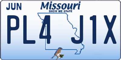 MO license plate PL4J1X