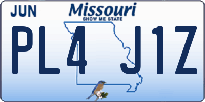 MO license plate PL4J1Z
