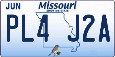 MO license plate PL4J2A