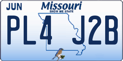 MO license plate PL4J2B
