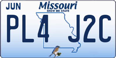 MO license plate PL4J2C