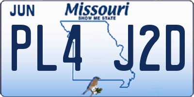 MO license plate PL4J2D