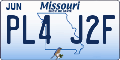MO license plate PL4J2F