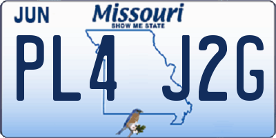 MO license plate PL4J2G