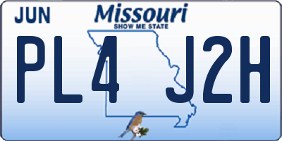 MO license plate PL4J2H