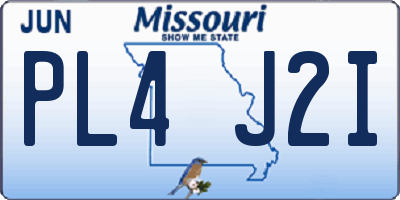 MO license plate PL4J2I