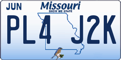MO license plate PL4J2K