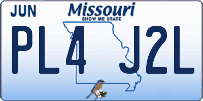 MO license plate PL4J2L