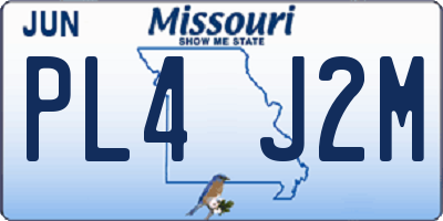 MO license plate PL4J2M