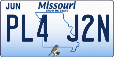 MO license plate PL4J2N