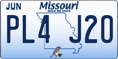 MO license plate PL4J2O