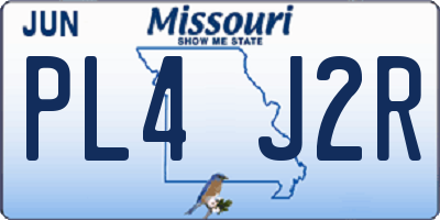 MO license plate PL4J2R