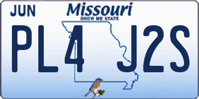 MO license plate PL4J2S