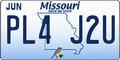 MO license plate PL4J2U