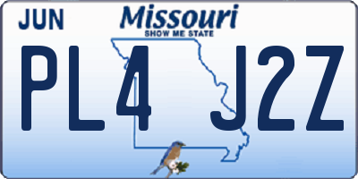 MO license plate PL4J2Z
